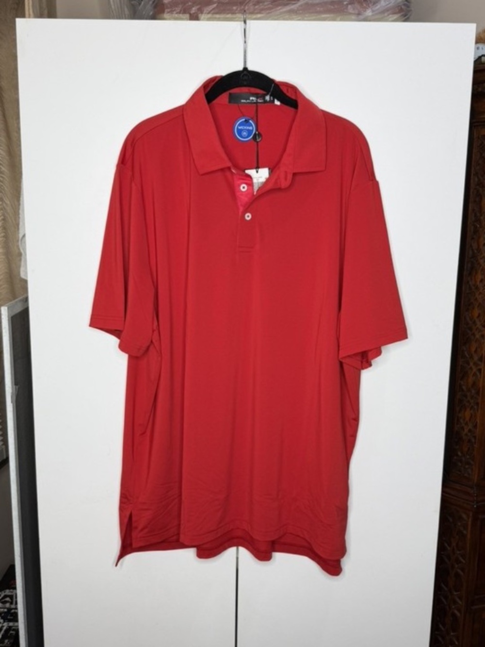 RLX Ralph Lauren Golf Polo Short Sleeve Shirt Red Lightweight Casual Mens XL NEW
